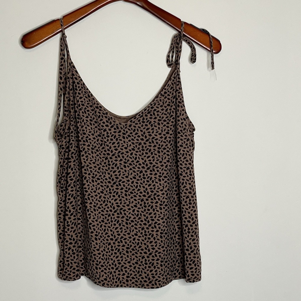 Abercrombie Fitch Top Cami Tank Sz XL Leopard Animal Flowy Spaghetti Strap